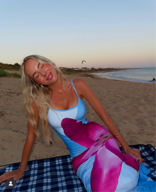 With Harper Lu Sky Lily Floral Slip Dress